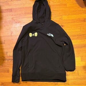 The North Face Black Pullover Hoodie with Yellow Graphic